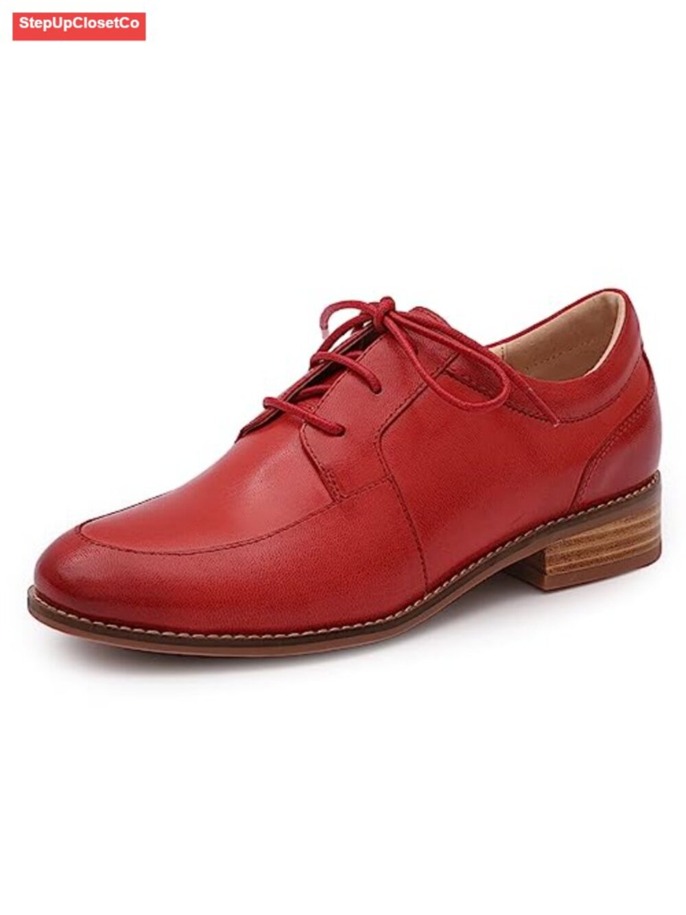 Women's Leather Oxfords Flat Lace Up Derby Office Shoes Handmade Cushioned